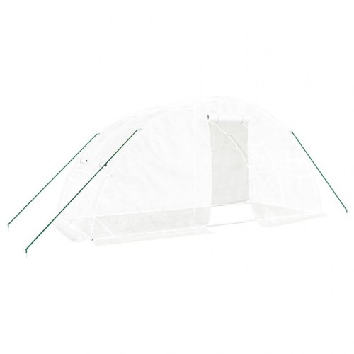 Drivhus med stålstel 10 m² 5x2x2,3 m hvid