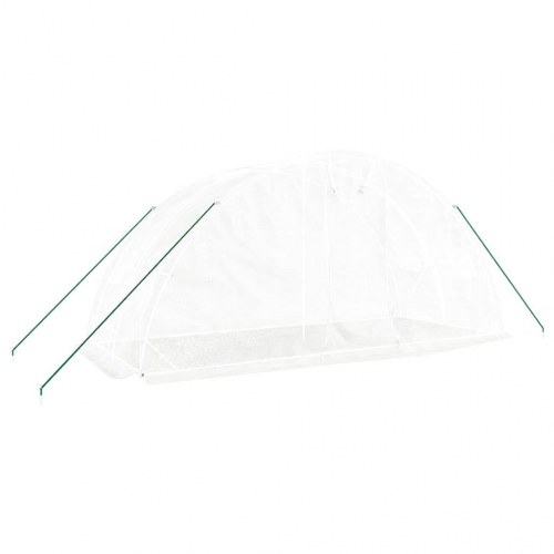 Drivhus med stålstel 10 m² 5x2x2,3 m hvid