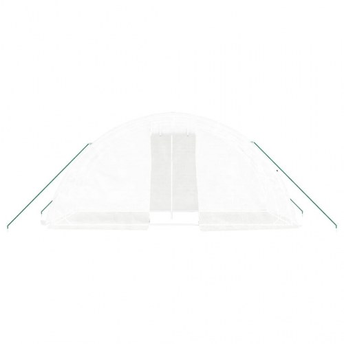 Drivhus med stålstel 10 m² 5x2x2,3 m hvid