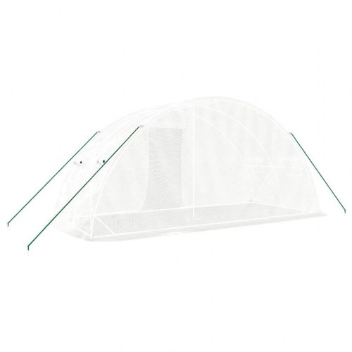 Drivhus med stålstel 10 m² 5x2x2,3 m hvid