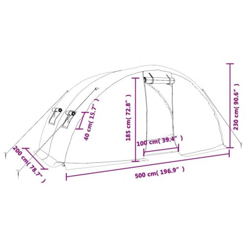 Drivhus med stålstel 10 m² 5x2x2,3 m hvid