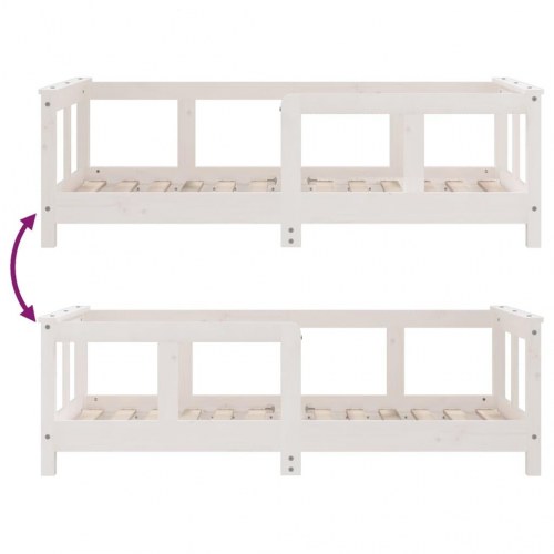 Sengeramme til juniorseng 70 x 140 cm i massivt fyrretræ - hvid