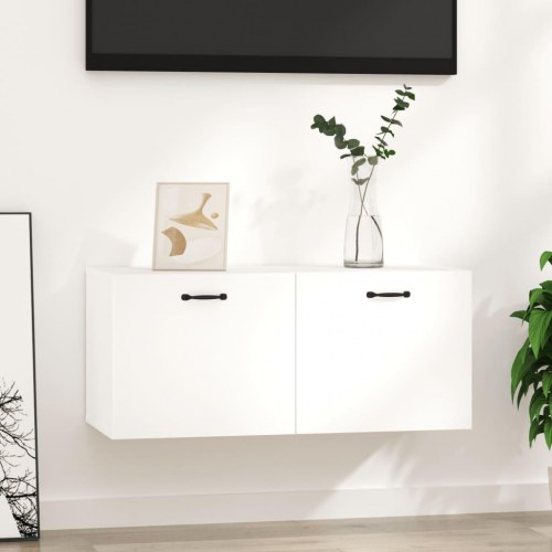 Vægskab 80 × 36,5 × 35 cm - hvidt svæveskab i konstrueret træ