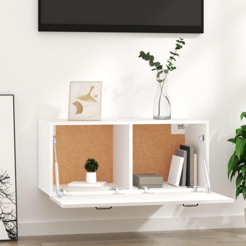 Vægskab 80 × 36,5 × 35 cm - hvidt svæveskab i konstrueret træ