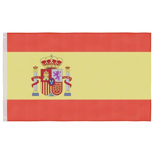 Spanien flag og flagstang 5,55 m aluminium