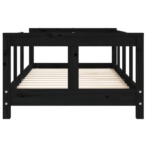 Sengeramme til juniorseng 70x140 cm massivt fyrretræ sort