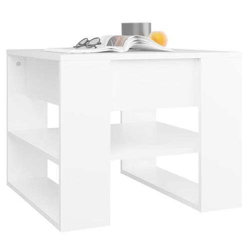 Sofabord 55,5x55x45 cm konstrueret træ hvid
