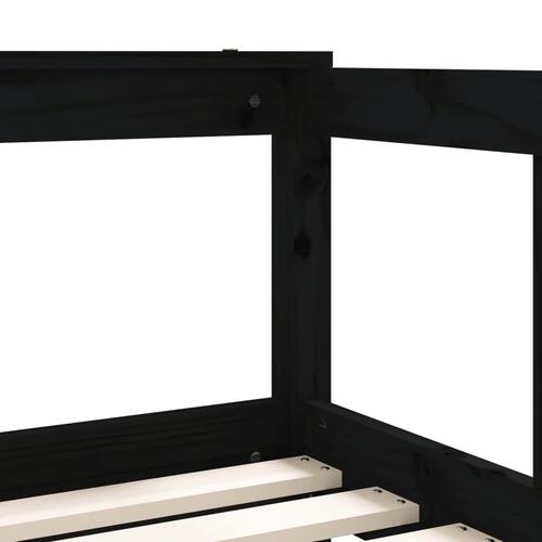 Sengeramme til juniorseng 70x140 cm massivt fyrretræ sort