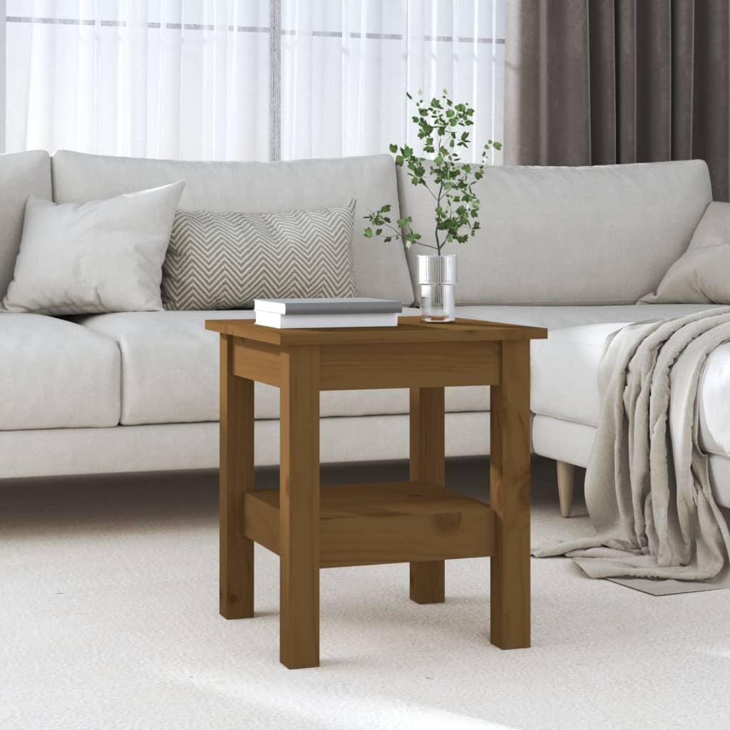 Sofabord 35x35x40 Cm Massivt Fyrretræ Gyldenbrun