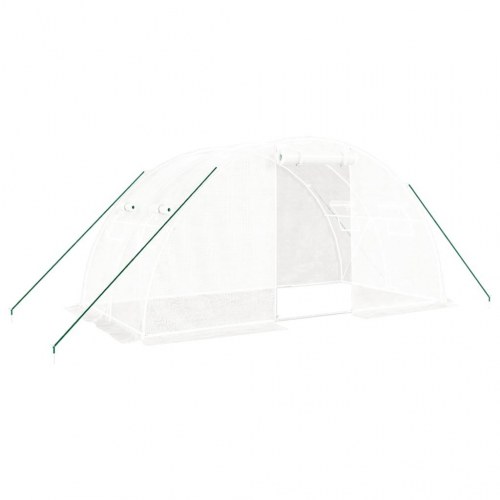 Drivhus med stålstel 8 m² 4x2x2 m hvid