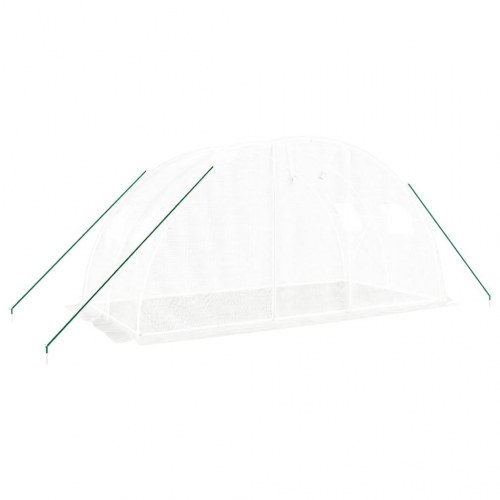 Drivhus med stålstel 8 m² 4x2x2 m hvid