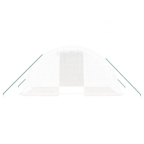 Drivhus med stålstel 8 m² 4x2x2 m hvid