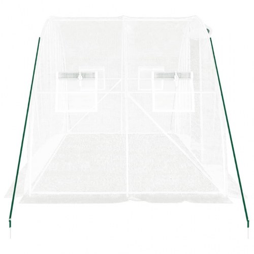 Drivhus med stålstel 8 m² 4x2x2 m hvid