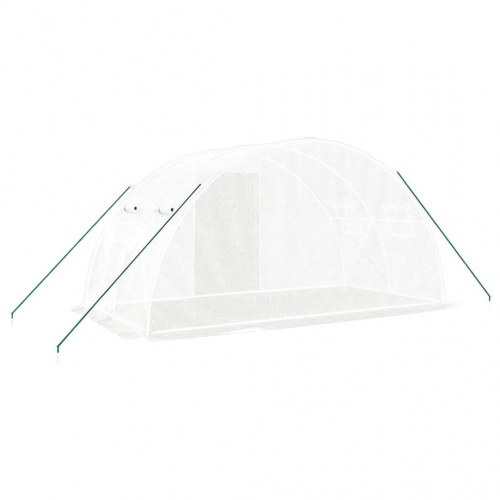 Drivhus med stålstel 8 m² 4x2x2 m hvid