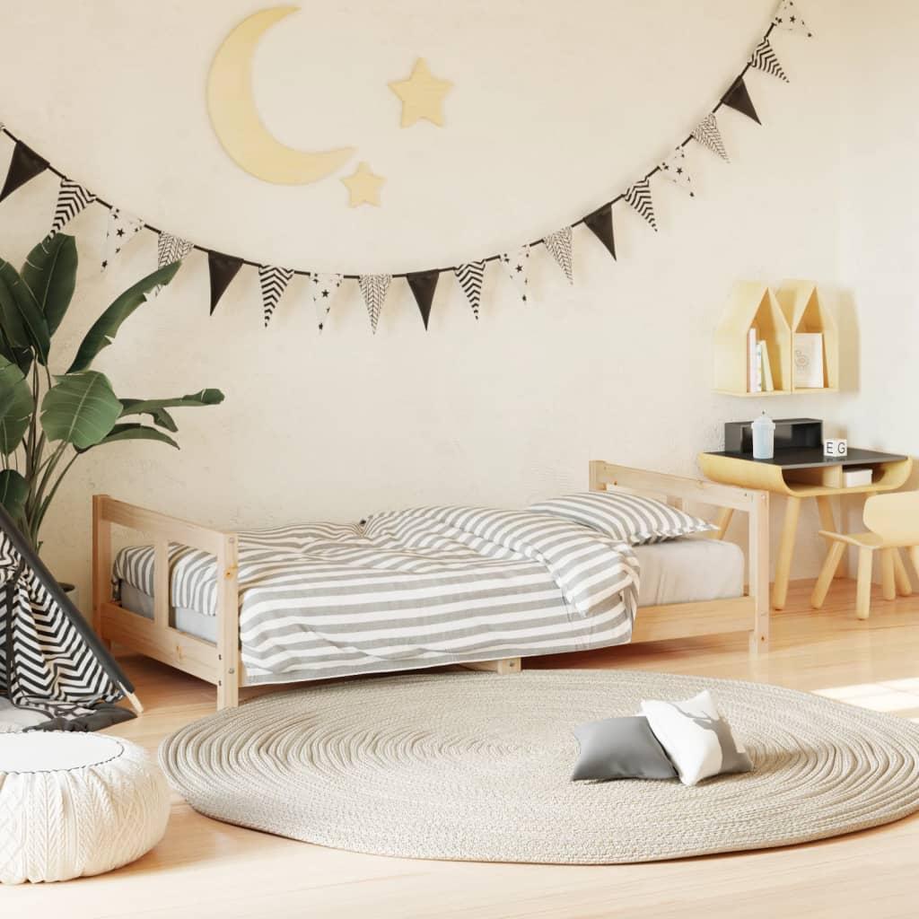 Sengeramme til juniorseng 80x160 cm massivt fyrretræ