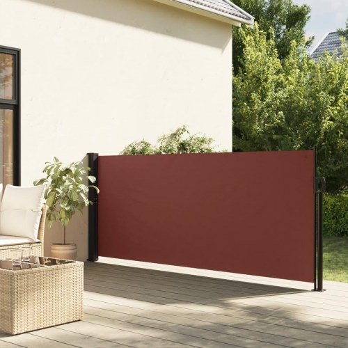 Sidemarkise 120 × 500 cm - sammenrullelig, brun
