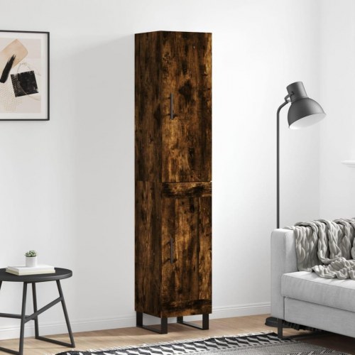Højskab 34,5×34×180 cm i konstrueret træ - røget egetræ