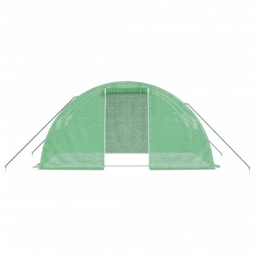Drivhus med stålstel 8 m² 4x2x2 m grøn