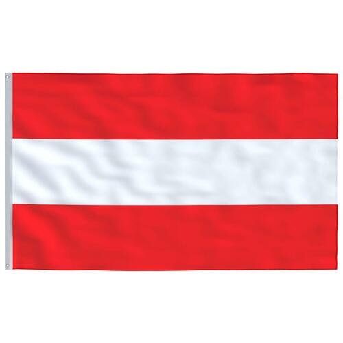 Østrig flag og flagstang 5,55 m aluminium
