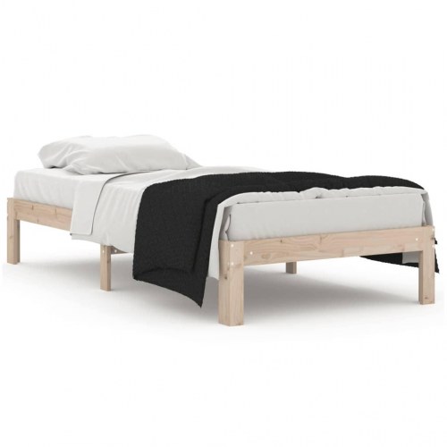 Sengeramme 90x190 cm i massivt fyrretræ - enkeltseng med lameller