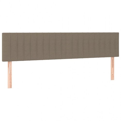 Sengegavl med LED-lys 200x5x78/88 cm stof gråbrun