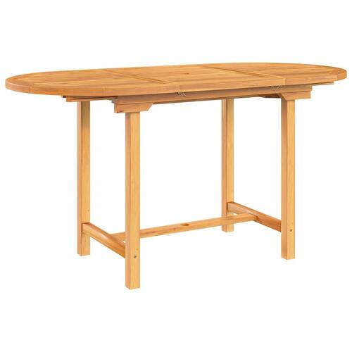 Havebord med udtræk 110-160x80x75 cm massivt teaktræ