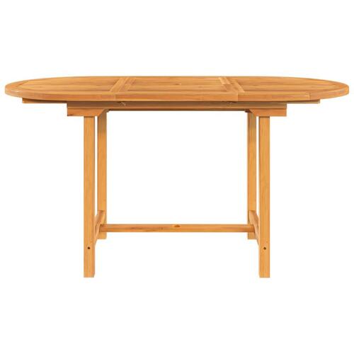 Havebord med udtræk 110-160x80x75 cm massivt teaktræ