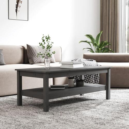 Sofabord 110x50x40 cm massivt fyrretræ grå