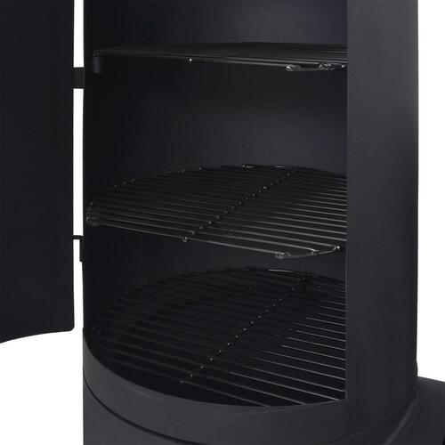 BBQ røggrill til kul med bundhylde sort robust XXXL