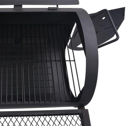 BBQ røggrill til kul med bundhylde sort robust XXXL