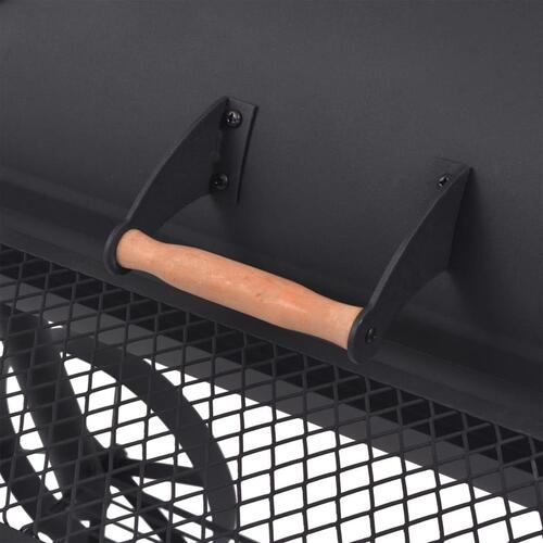 BBQ røggrill til kul med bundhylde sort robust XXXL