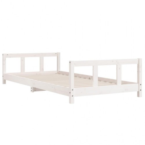 Sengeramme til juniorseng 90 x 190 cm i massivt fyrretræ - hvid