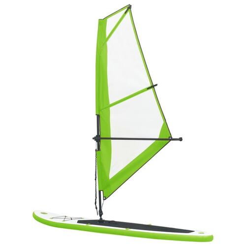 Oppusteligt paddleboard med sejl grøn og hvid