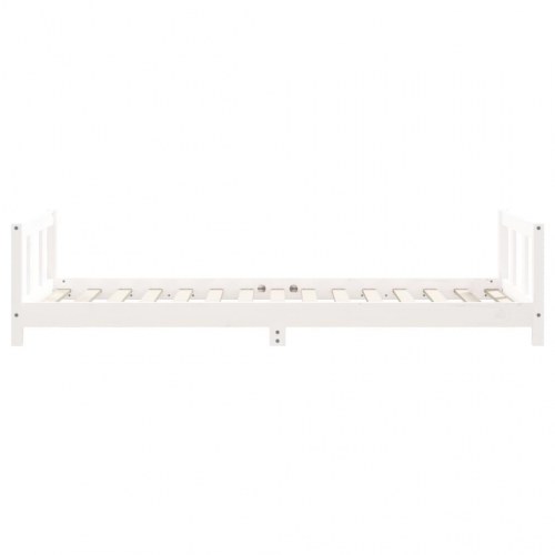 Sengeramme til juniorseng 90 x 190 cm i massivt fyrretræ - hvid