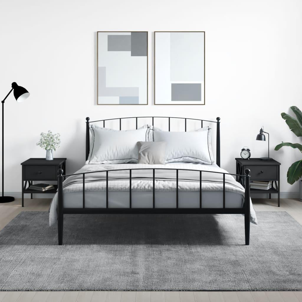 Sengeborde 2 stk. 40x42x45 cm konstrueret træ sort