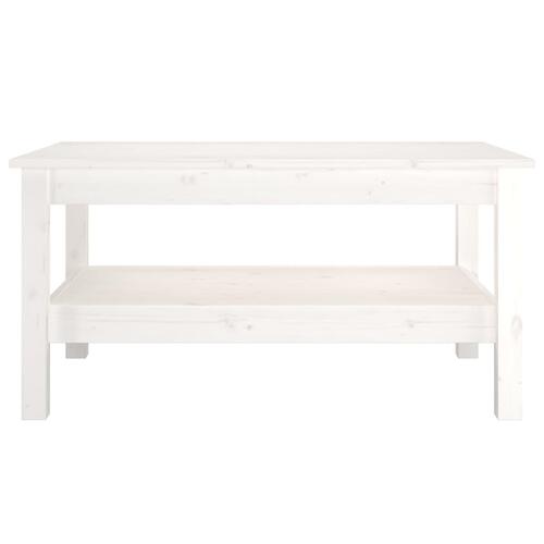 Sofabord 80x50x40 cm massivt fyrretræ hvid