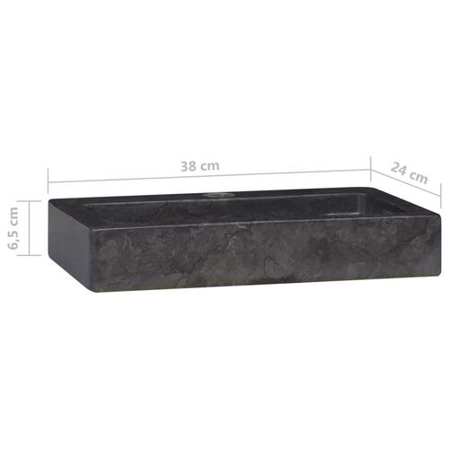 Væghængt håndvask 38x24x6,5 cm marmor sort