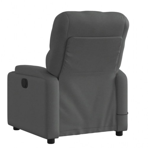 Massagestol i stof - mørkegrå, manuel recliner med 6-punkts vibrationsmassage