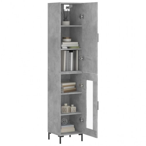 Skab 34,5x34x180 cm konstrueret træ betongrå