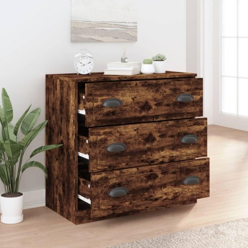 Skænk med 3 skuffer 70 x 35,5 x 67,5 cm - røget egetræsfarve