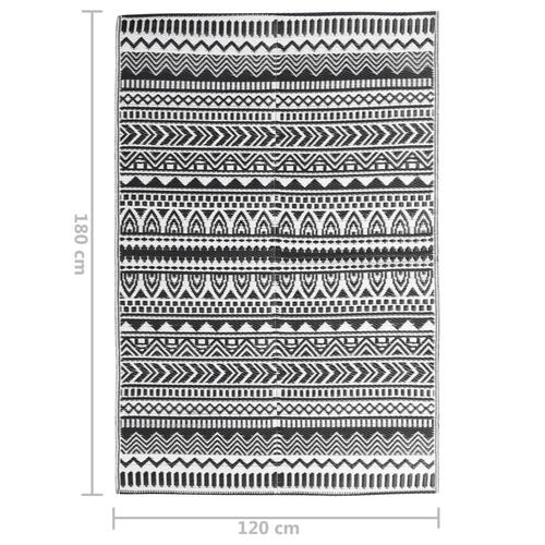 Udendørs gulvtæppe 120x180 cm PP sort