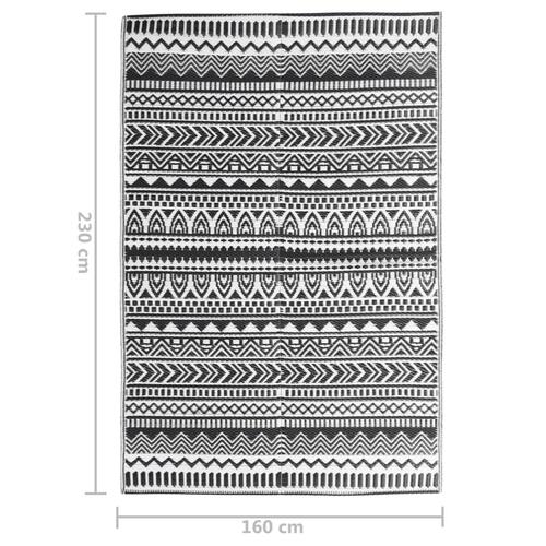 Udendørs gulvtæppe 160x230 cm PP sort