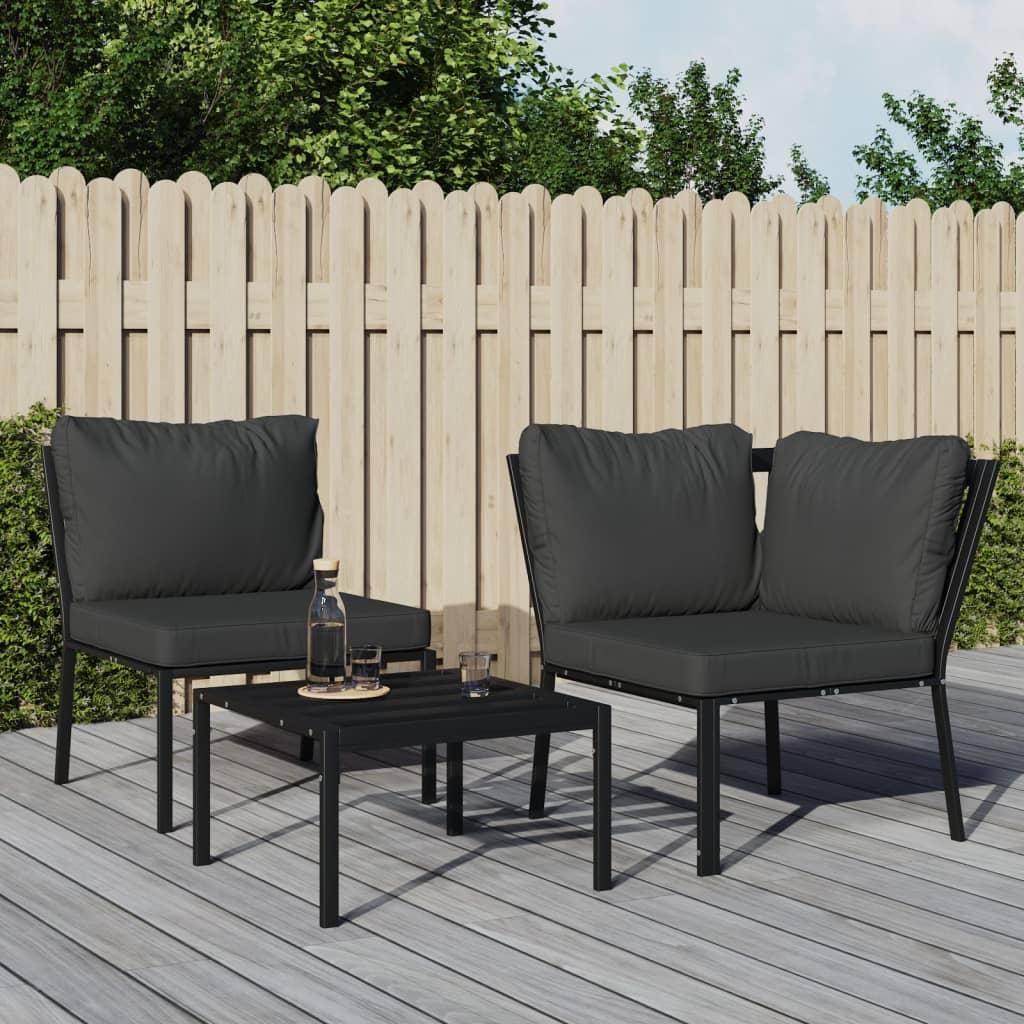 Havestol Med Hynder 76X76X79 Cm Stål - Grå