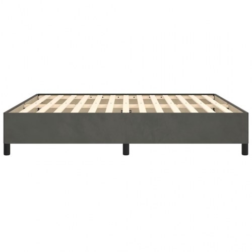 Sengeramme i fløjl - mørkegrå 160 × 200 cm (uden madras)