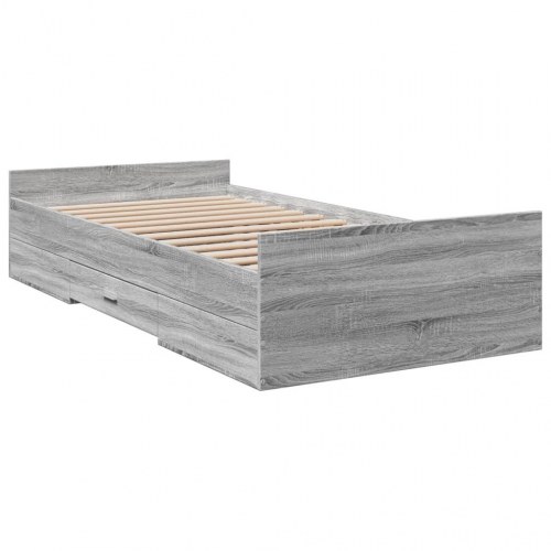 Sengeramme med skuffe 75 x 190 cm - grå sonoma-eg