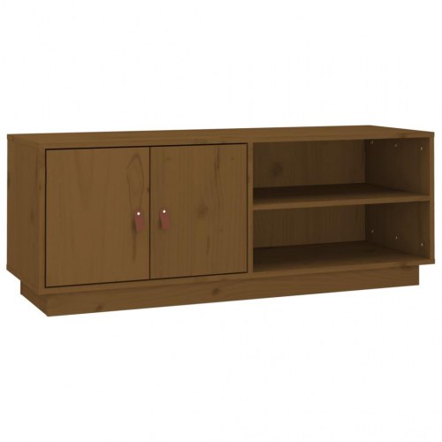 Tv-bord 105×34×40 cm i massivt fyrretræ - gyldenbrun