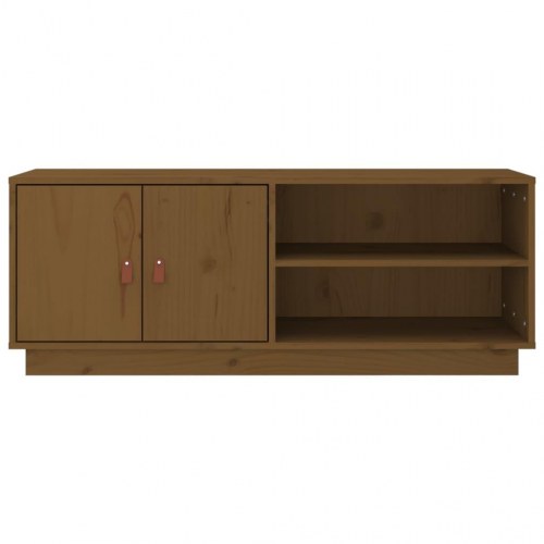 Tv-bord 105×34×40 cm i massivt fyrretræ - gyldenbrun