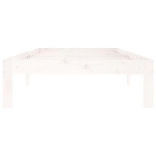 Sengeramme 90x200 cm massivt fyrretræ hvid