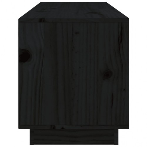 Tv-bord i massivt fyrretræ - 105×34×40 cm, sort