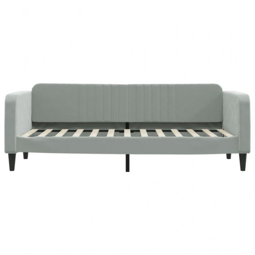 Daybed 80x200 cm i velour - lysegrå sovesofa